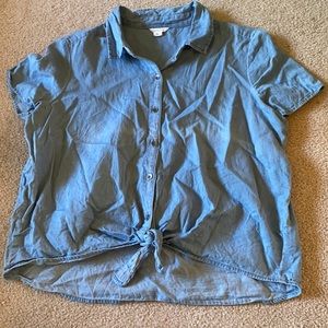 aeropostale denim crop top size:L